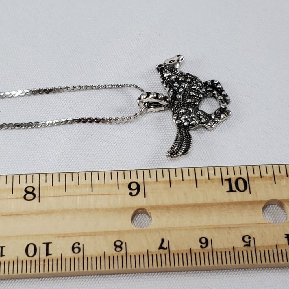 Silver-Tone Galloping Horse Pony Mustang Pendant Necklace Equestrian - Picture 5 of 11